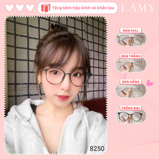 Gọng kính cận nữ LAMY mắt kính tròn gọng nhựa dẻo lõi kim loại chắc chắn 8250