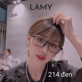 Gọng kính cận nữ lamy mắt kính gọng vuông nhựa dẻo trong suốt 214
