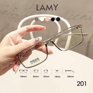Gọng kính nhựa dẻo mắt kính gọng vuông 201 gọng kính cận nam nữ LAMY