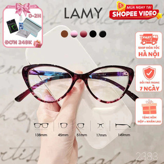 Gọng kính mắt mèo nhựa dẻo 2383 mắt kính thời trang nữ LAMY