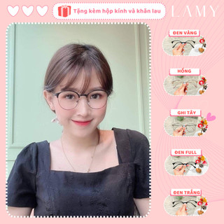 Gọng kính cận nữ kim loại LAMY mắt kính nữ gọng tròn 2736