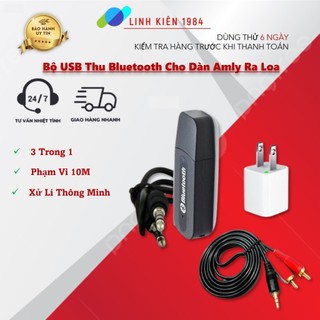 Bộ USB thu bluetooth BT- 163 4 trong 1 cho dàn amly ra loa (usb bluetooth âm thanh+cốc sạc+dây bông sen)