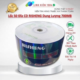 Đĩa trắng ,Đĩa CD trắng Risheng hộp 50 cái dung lượng 700mb