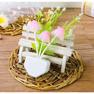 Đèn ngủ cảm ứng đổi màu hình 3 cây nấm ngũ sắc