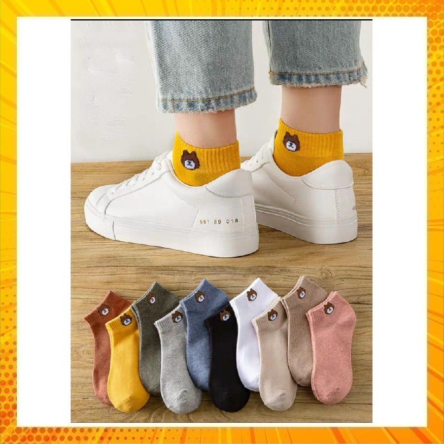 Set 5 đôi Tất Gấu Brown