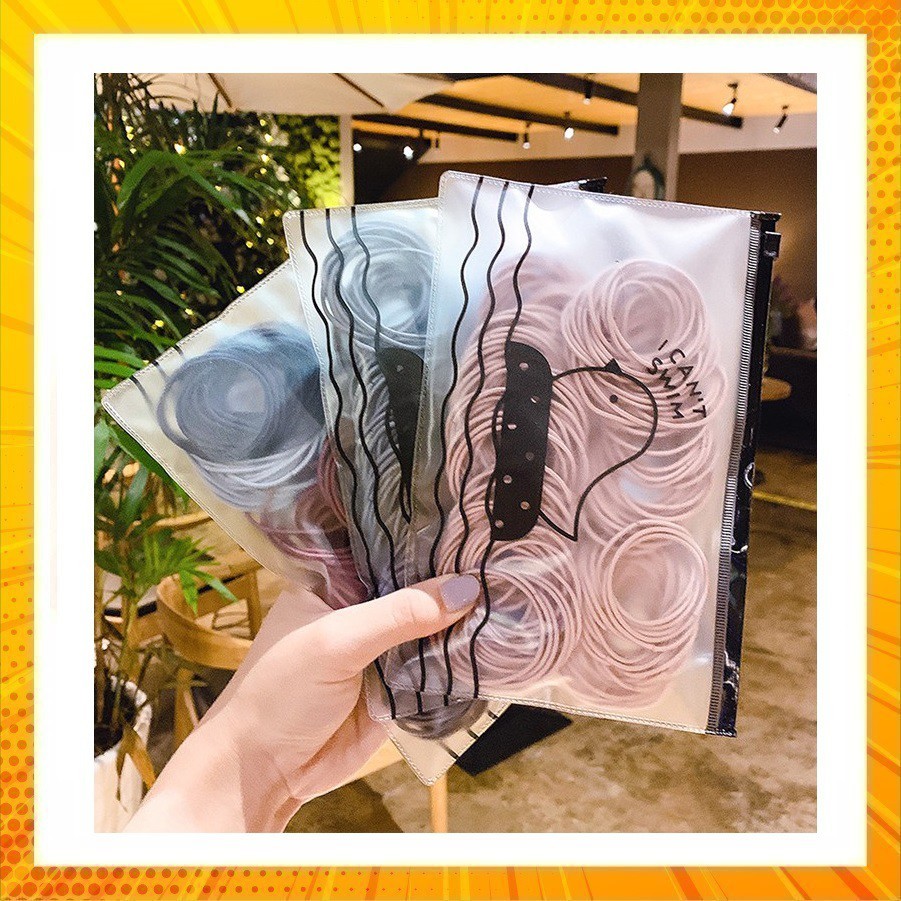 Set 100 sợi thun cột tóc