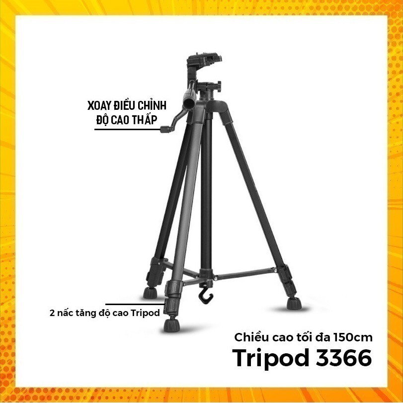 CHÂN GIÁ ĐỠ TRIPOD 3366 CAO 150cm