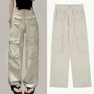 T Quần Dài Túi Hộp VENNE Ống Rộng Kaki Cotton Cạp Cao Nam Nữ Unisex, QUẦN TÚI HỘP ỐNG RỘNG PHONG CÁCH NĂNG ĐỘNG