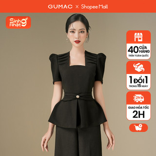 Áo peplum xếp ly cổ thời trang gumac ae06083
