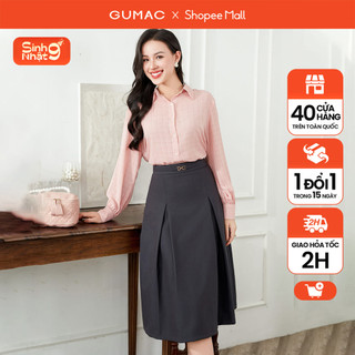 Chân váy nữ dáng dài phối phụ kiện thanh lịch thời trang GUMAC VE01070