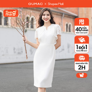 Đầm bút chì phối ren thời trang gumac de01075