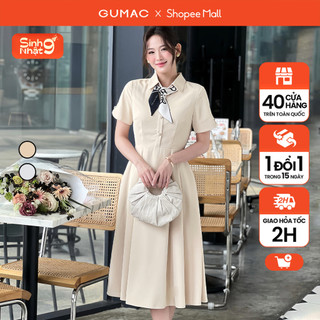Đầm a xòe xếp ly thời trang gumac de03043