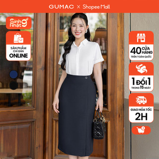Chân váy bút chì đính nút thời trang gumac lve0107