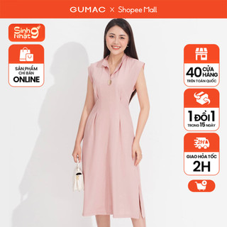 Đầm nữ form a xếp ly eo gumac dd05053