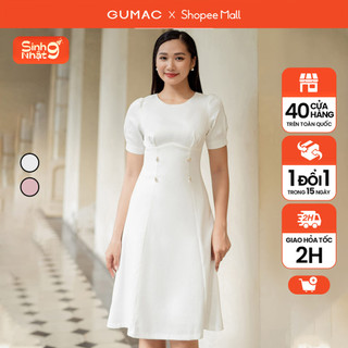 Đầm a xếp ly ngực thời trang gumac dd07065