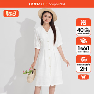 Đầm cổ v phối nút gumac dd05056