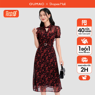 Đầm nữ dáng a cổ xoắn sang trọng gumac dd03065