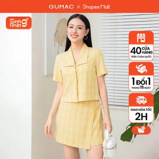 Set lẻ áo kiểu cổ bẻ v ad11027 thời trang gumac - quần short giả váy shd11026 thời trang gumac