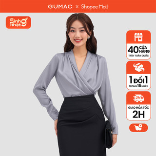 Áo kiểu cổ xếp nếp thời trang GUMAC AC10049