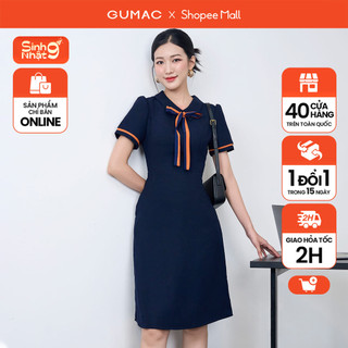 Đầm a nẹp tay phối thời trang gumac lde0614