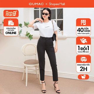 Quần tây công sở ống đứng gumac qd09040 lưng cao phối túi xéo