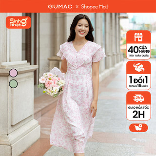 Đầm a cổ bèo thời trang gumac dd06009