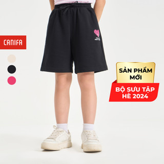 Quần short bé gái canifa cạp chun dáng thể thao 1bs24s005