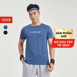 Áo phông active nam CANIFA MEN tay ngắn chất liệu co giãn thoáng mát thoải mái vận động 8TS24S014