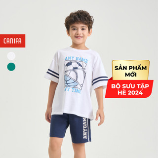 Bộ quần áo bé trai CANIFA áo cộc tay quần short có hình in 2LS24S011