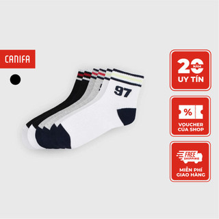 Combo 3 đôi tất bé trai canifa cổ cao nhiều màu dệt họa tiết 2ax23a002
