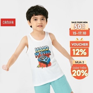 Áo ba lỗ bé trai canifa in hình chất liệu 100% cotton usa 2ta22s018