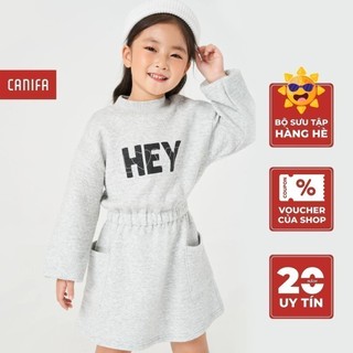 Váy liền bé gái canifa cổ lửng có hình in dáng fit & flare 1ds22c015