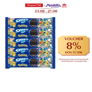 Bánh quy oreo pokémon vị vani, combo 5 thanh x 119.6g