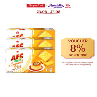 Bánh quy dinh dưỡng AFC vị caramel flan, combo 3 hộp x 109g