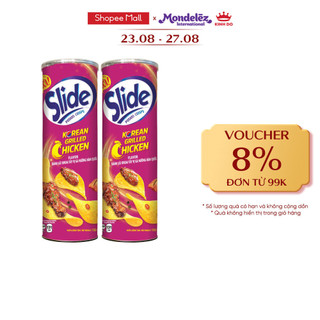 Bánh lát snack khoai tây Slide vị gà nướng Hàn Quốc, combo 2 lon x 150g