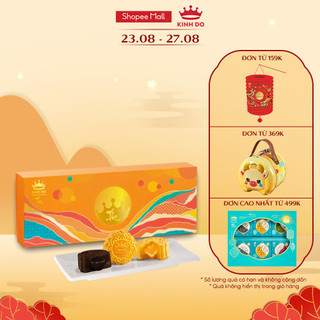 [HOẢ TỐC] Hộp bánh trung thu Kinh Đô cao cấp - Lava Trứng Chảy Kim Sa (3 bánh x 80g)