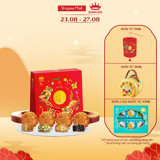 [HOẢ TỐC] Hộp 4 bánh trung thu Kinh Đô giảm đường tinh luyện "Sống Xanh" (3 bánh ăn kiêng x 150g + 1 bánh 1 trứng x 150g