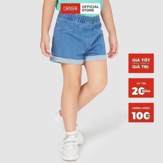 Quần short bé gái CANIFA bò jeans chât cotton pha mềm cạp chun dáng ôm basic cơ bản - 1BS21S008