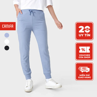 Quần nỉ nữ canifa dáng jogger basic cạp chun bo gấu ml23 6bp23w004