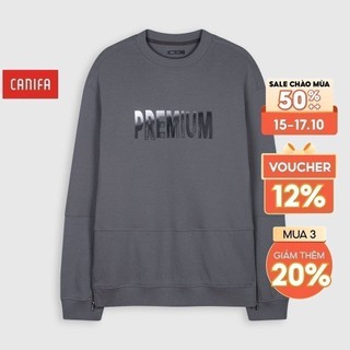 Áo nỉ nam canifa dáng oversized khóa 2 bên sườn 8tw21c001