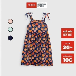Váy bé gái CANIFA cotton 100% loại hai dây họa tiết màu sắc dễ thương cho bé - 1DS21S018