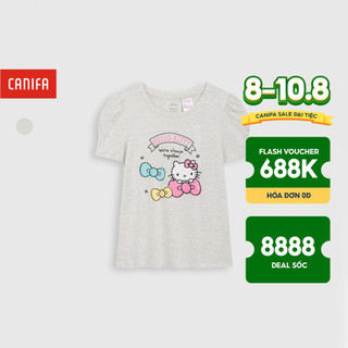 Áo phông bé gái cotton USA in hình Hello Kitty CANIFA - 1TS21S018