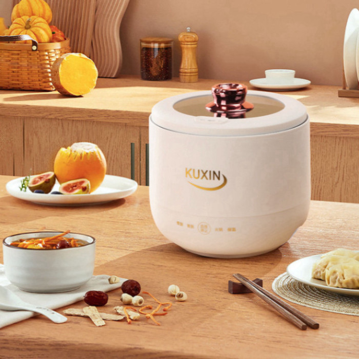 Nồi Cơm Điện Mini Kuxin Đa Năng 4 Chế Độ, Nấu Cơm, Chiên, Xào, Lẩu Công Suất 800W Dung Tích 1.8L