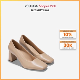 Vascara giày bít mũi vuông block heel - bmn 0638