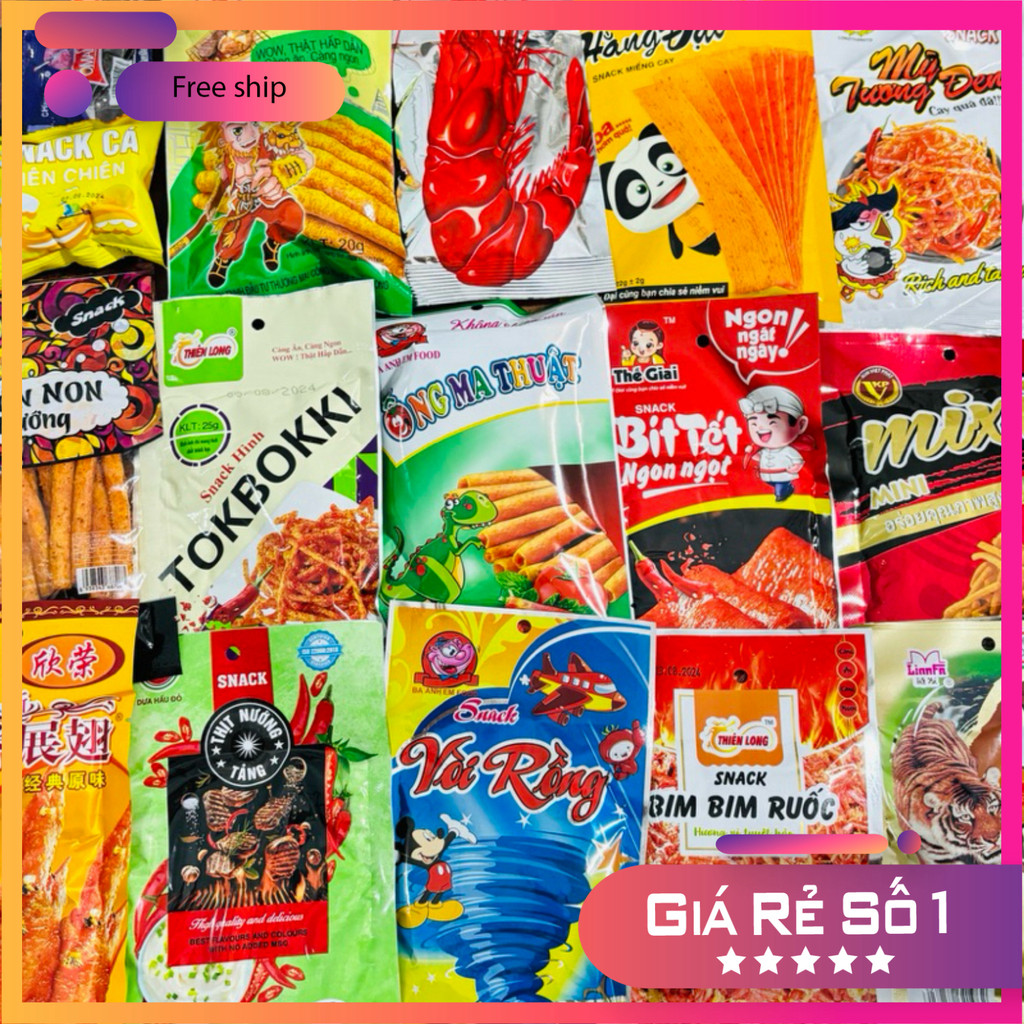 (GIÁ RẺ) snack bim 1k ăn vặt cổng trường các loại