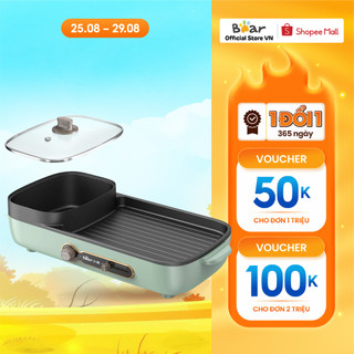 Bếp Nướng Lẩu Điện Đa Năng 2in1 Bear DKL-C15G1 3L - Chính Hãng - BH 18 Tháng