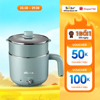 Nồi Hấp Lẩu Điện Đa Năng Bear 1.2L DRG-D12M5 - Hàng Chính Hãng - Bảo Hành 18 Tháng