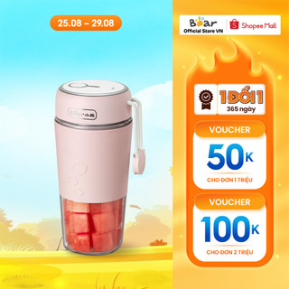 Ly Xay Sinh Tố Cầm Tay Bear 300ML LLJ-B03C1 - Hàng Chính Hãng - BH 18 Tháng