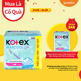 Băng vệ sinh Kotex Max Cool French Spa 23cm 20 miếng Có Cánh
