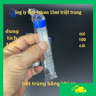 Combo 50 ống ly tâm 15ml tiệt trùng từng ống - ống falcon 15ml tiệt trùng từng ống